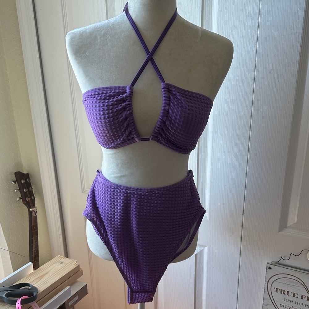 Purple Halter Bikini Set